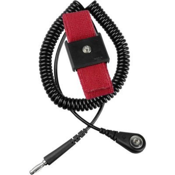 Desco Industries Inc Desco Economy 09039 Adjustable Elastic Wrist Strap Kit 6 Ft Coil Cord - Black 9039